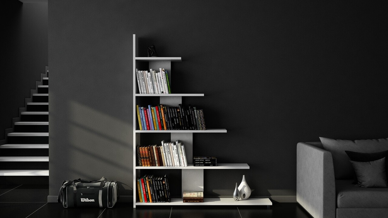 Biblioteca Reward, Moblert, 120x20x120 cm, alb - imagine 5